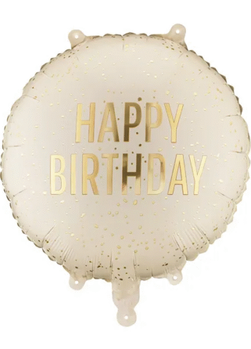 Folieballon Happy Birthday cream